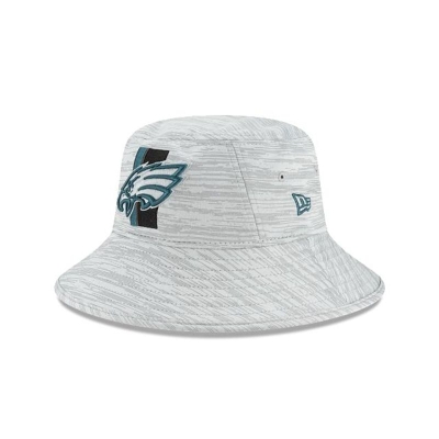 Green Philadelphia Eagles Hat - New Era NFL Official NFL Training Stretch Bucket Hat USA4985023